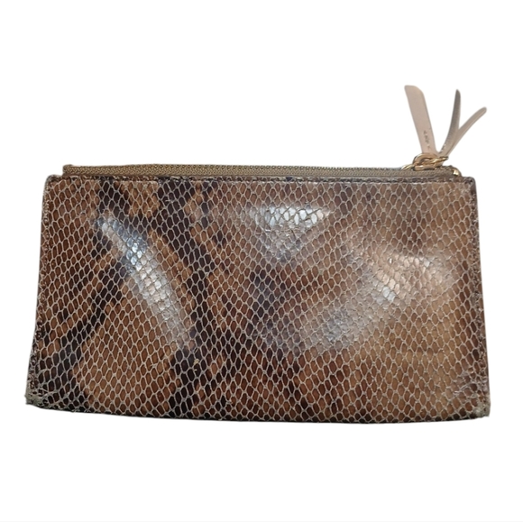 Margot Fine Leather Snap Wallet Snake Embossed Bi-Fold Wallet - Picture 2 of 9